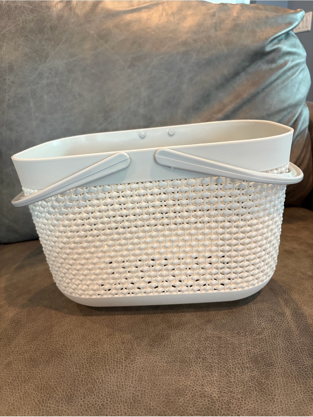 Woven Plastic Storage Tote Shower Caddy